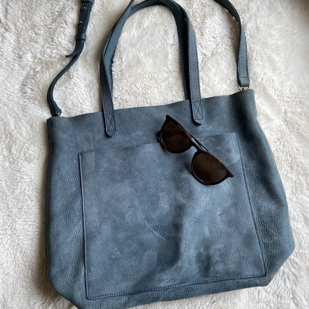 Madewell Suede Transport Tote in French Blue